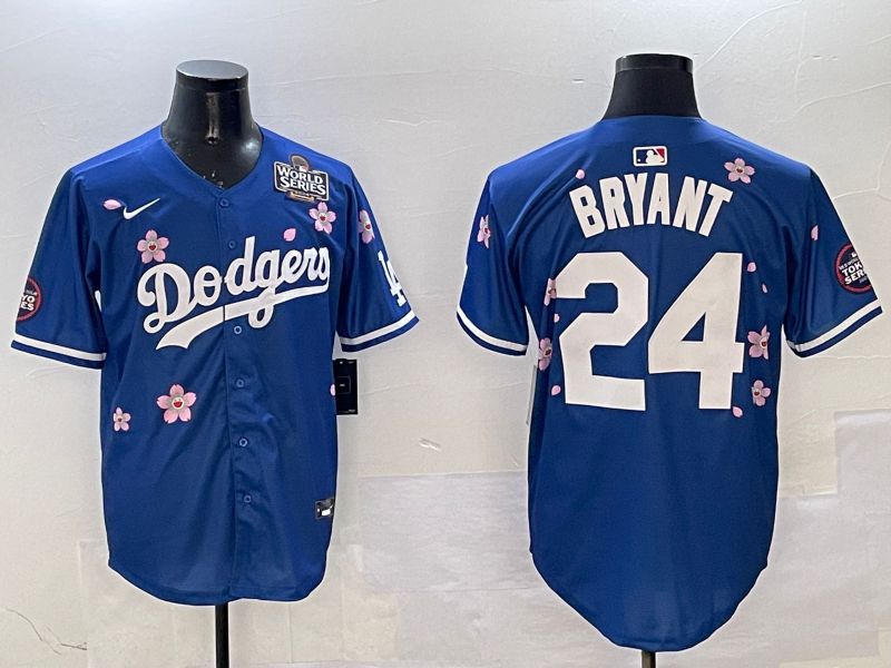 Men Los Angeles Dodgers #24 Bryant Blue Sakura Edition 2025 Nike MLB Jersey style 2->los angeles dodgers->MLB Jersey